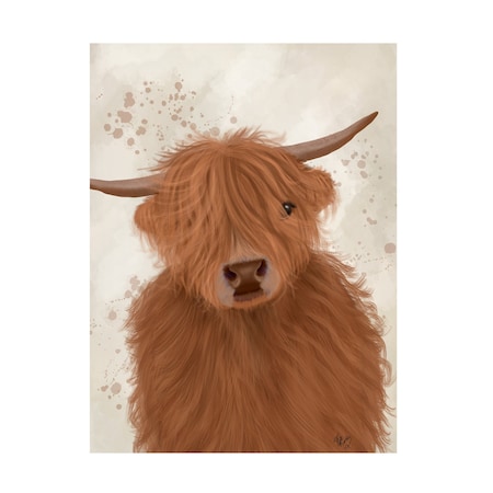 Fab Funky 'Highland Cow 10 Portrait' Canvas Art, 14x19